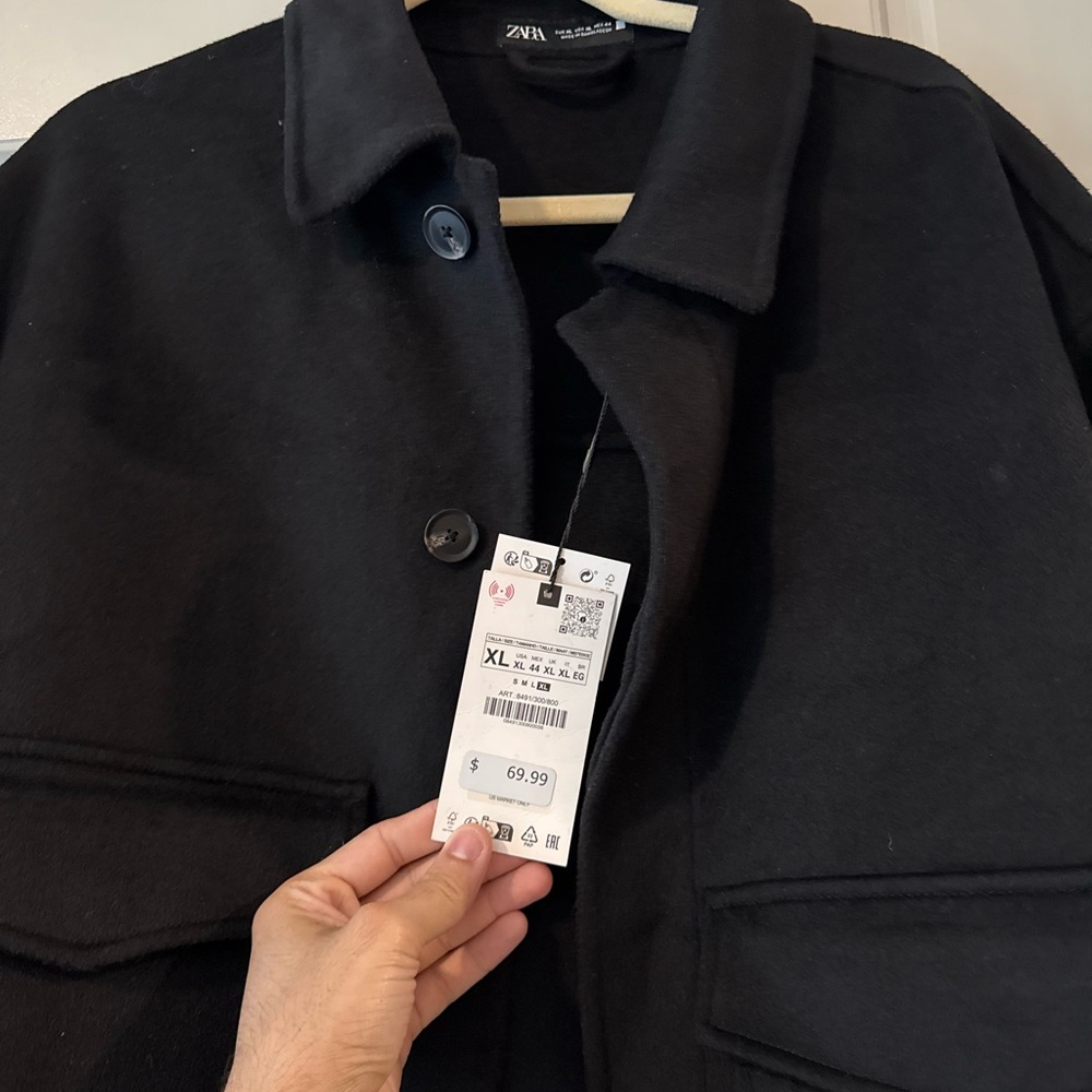 Zara Black Military Field Coat
